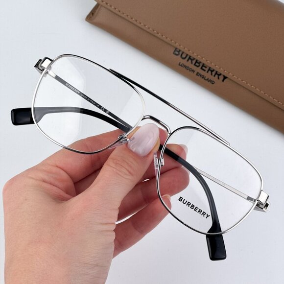 Burberry BE1377 MICHAEL 1005 BRAND NEW Eyeglasses Silver Demo Square Unisex - Picture 2 of 12